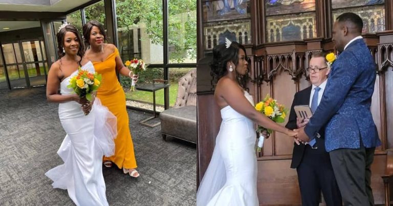 SINGER GLORIA MULIRO WALKS DOWN THE AISLE IN AN ELEGANT WEDDING IN US