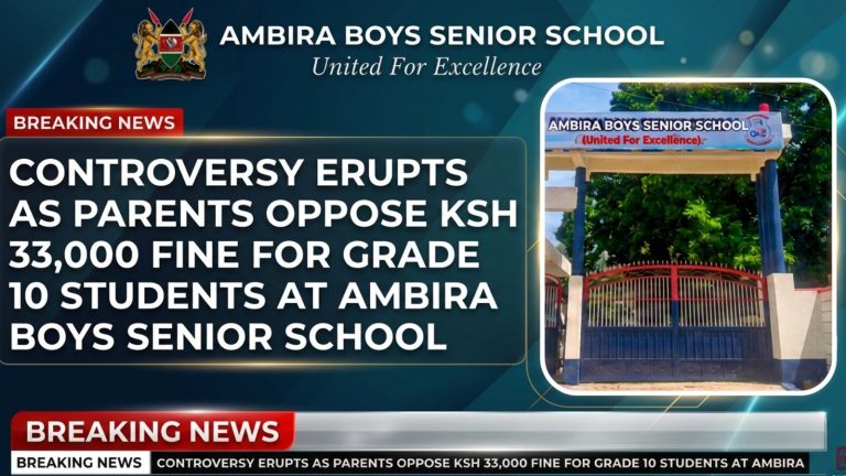Ambira Boys Senior School Faces Controversy Over KSh 33,000 Fine for Grade 10 Students.