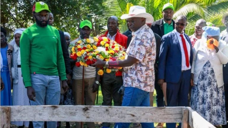 Rigathi Gachagua Pays Tribute to Late Emurua Dikirr MP Johana Ng’eno at His Graveside