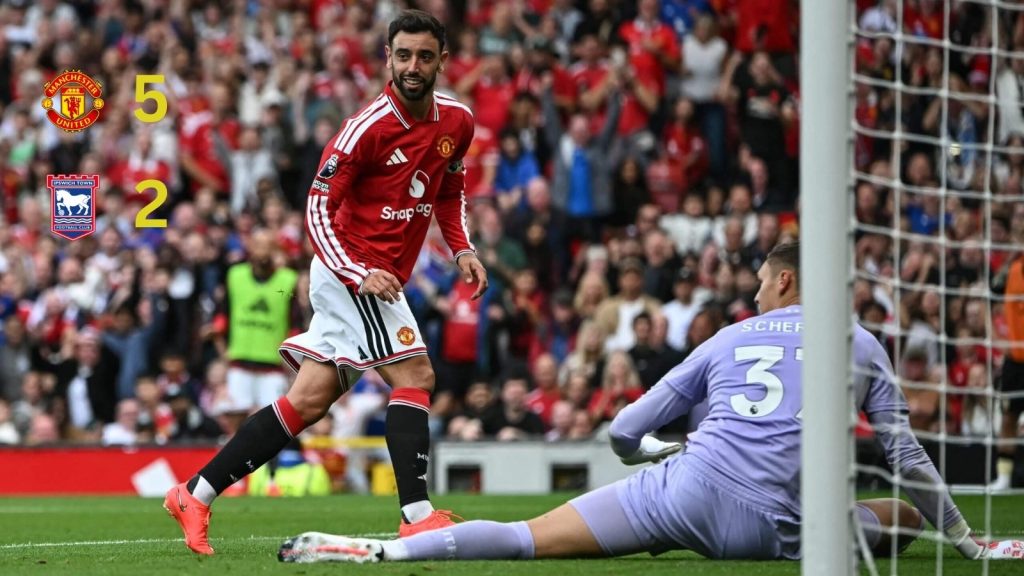 Manchester United 5–2 Ipswich Town: Fernandes leads spectacular Old Trafford comeback