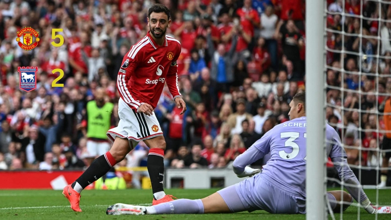 Manchester United 5–2 Ipswich Town: Fernandes leads spectacular Old Trafford comeback